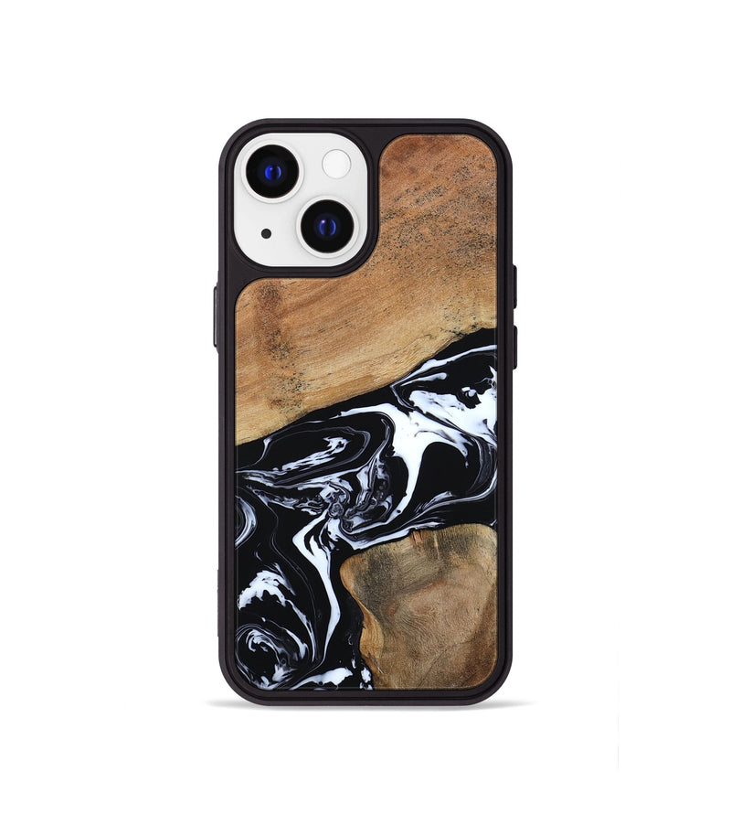 iPhone 13 mini Wood Phone Case - Astrid (Black & White, 794575)