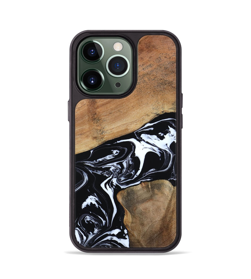 iPhone 13 Pro Wood Phone Case - Astrid (Black & White, 794575)