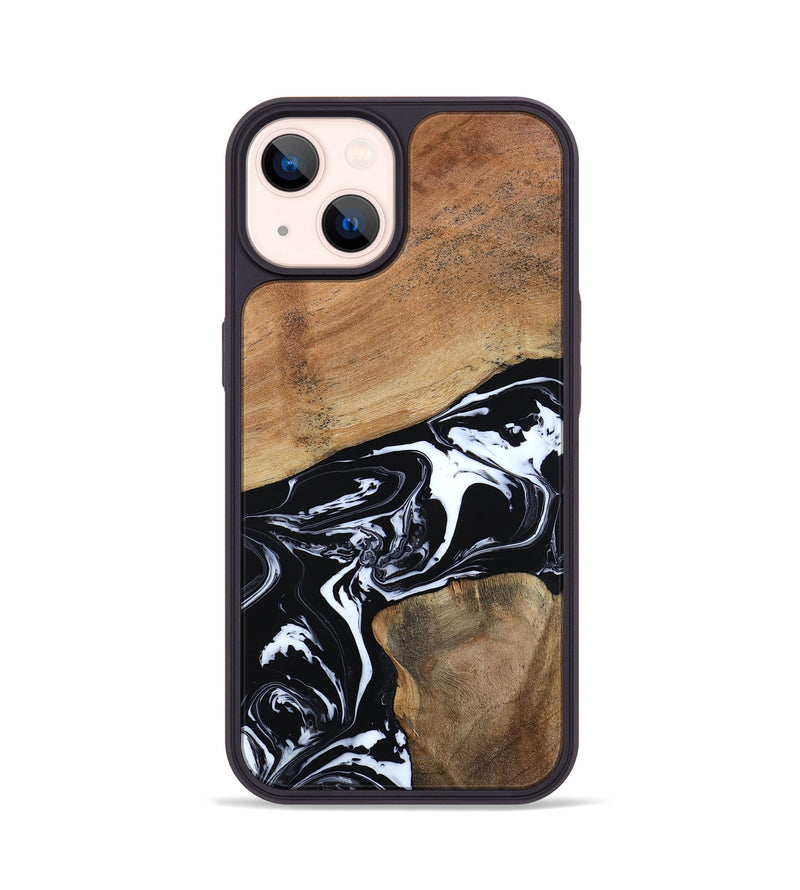 iPhone 14 Wood Phone Case - Astrid (Black & White, 794575)