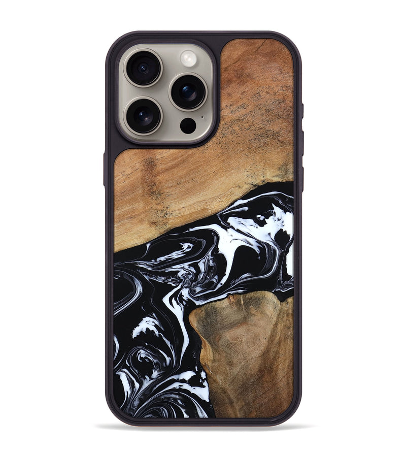 iPhone 15 Pro Max Wood Phone Case - Astrid (Black & White, 794575)