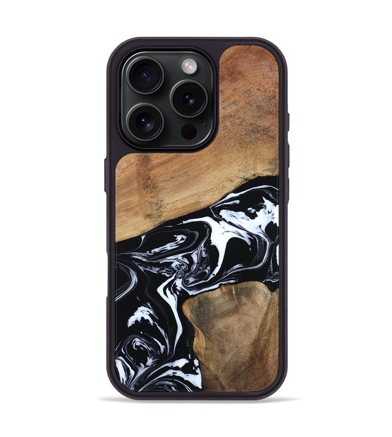 iPhone 16 Pro Wood Phone Case - Astrid (Black & White, 794575)