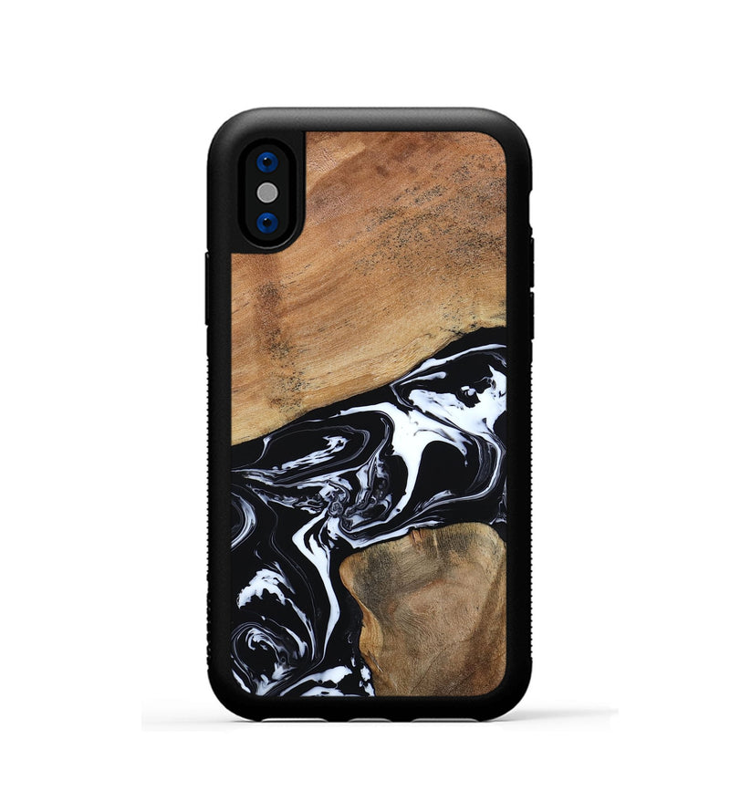 iPhone Xs Wood Phone Case - Astrid (Black & White, 794575)