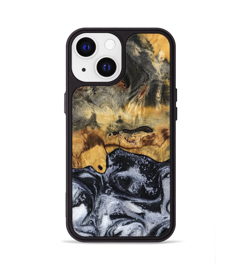 iPhone 13 Wood Phone Case - Leta (Black & White, 794576)