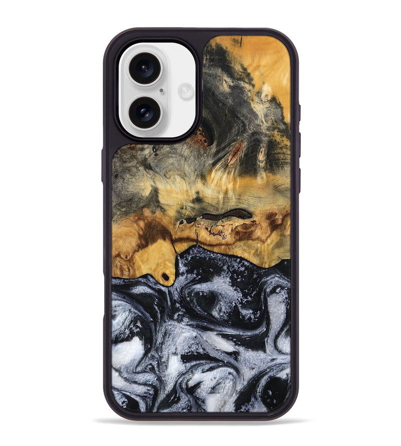 iPhone 16 Plus Wood Phone Case - Leta (Black & White, 794576)