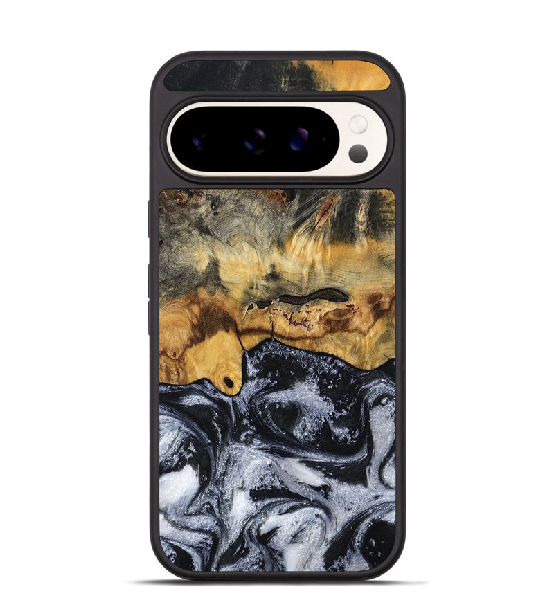Pixel 9 Pro Wood Phone Case - Leta (Black & White, 794576)
