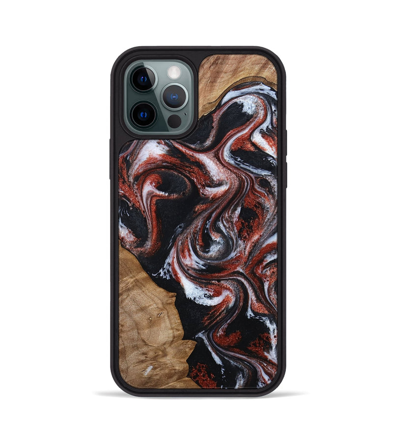 iPhone 12 Pro Wood Phone Case - Adalyn (Black & White, 794577)