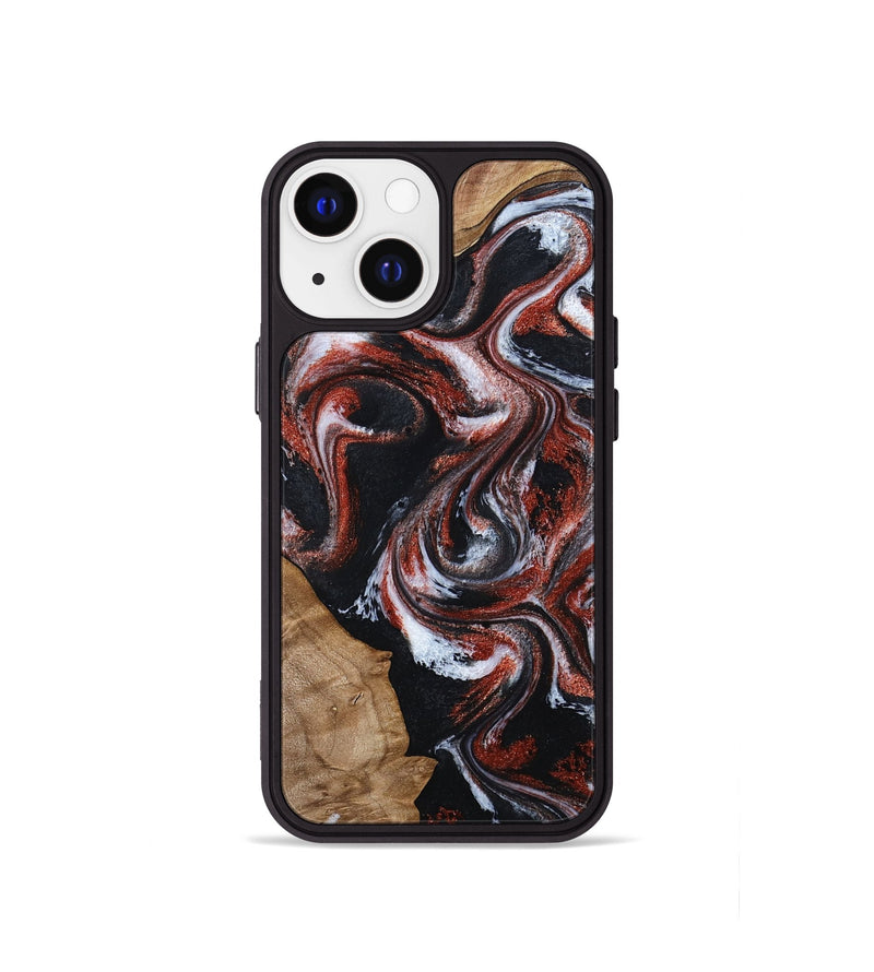 iPhone 13 mini Wood Phone Case - Adalyn (Black & White, 794577)