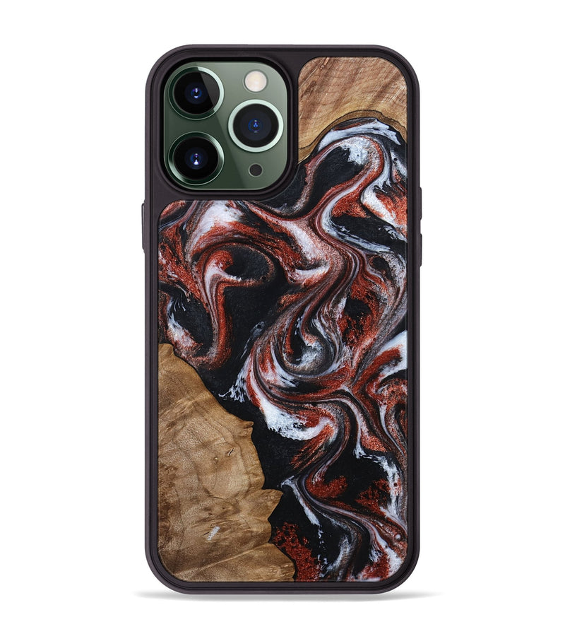 iPhone 13 Pro Max Wood Phone Case - Adalyn (Black & White, 794577)