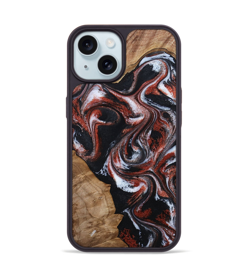 iPhone 15 Wood Phone Case - Adalyn (Black & White, 794577)