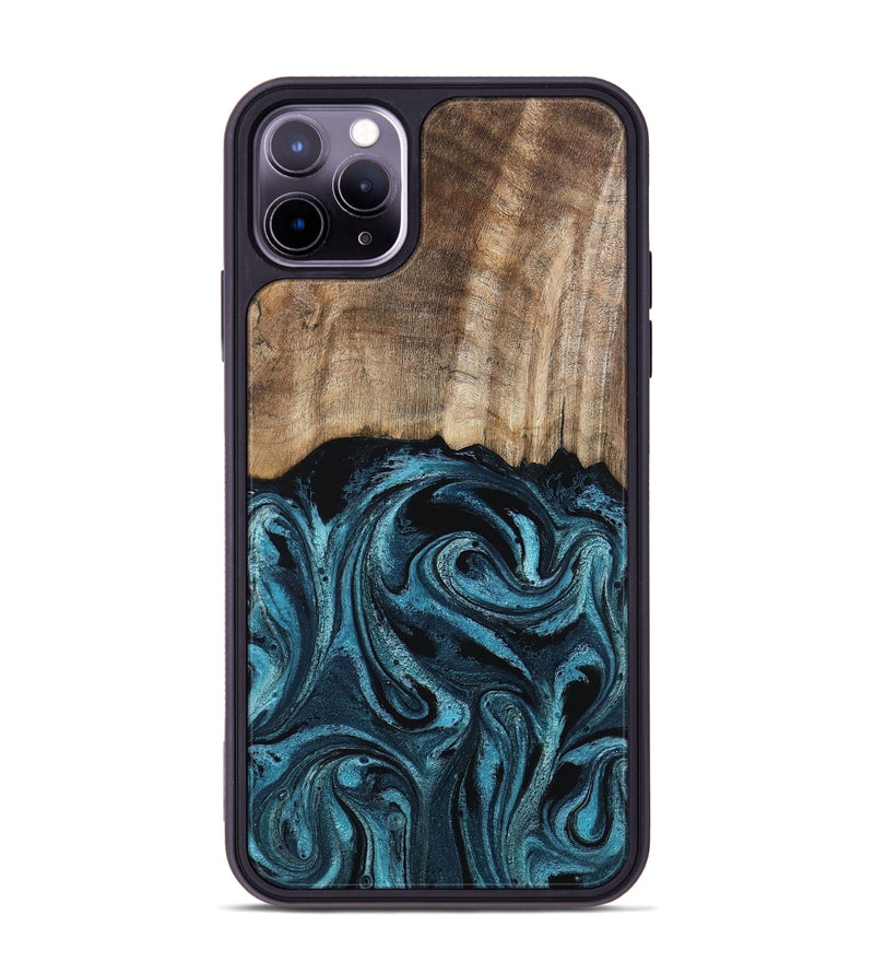 iPhone 11 Pro Max Wood Phone Case - Mac (Blue, 794581)