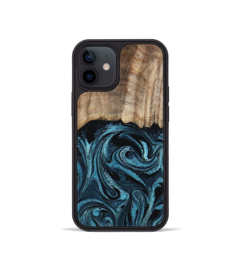 iPhone 12 mini Wood Phone Case - Mac (Blue, 794581)