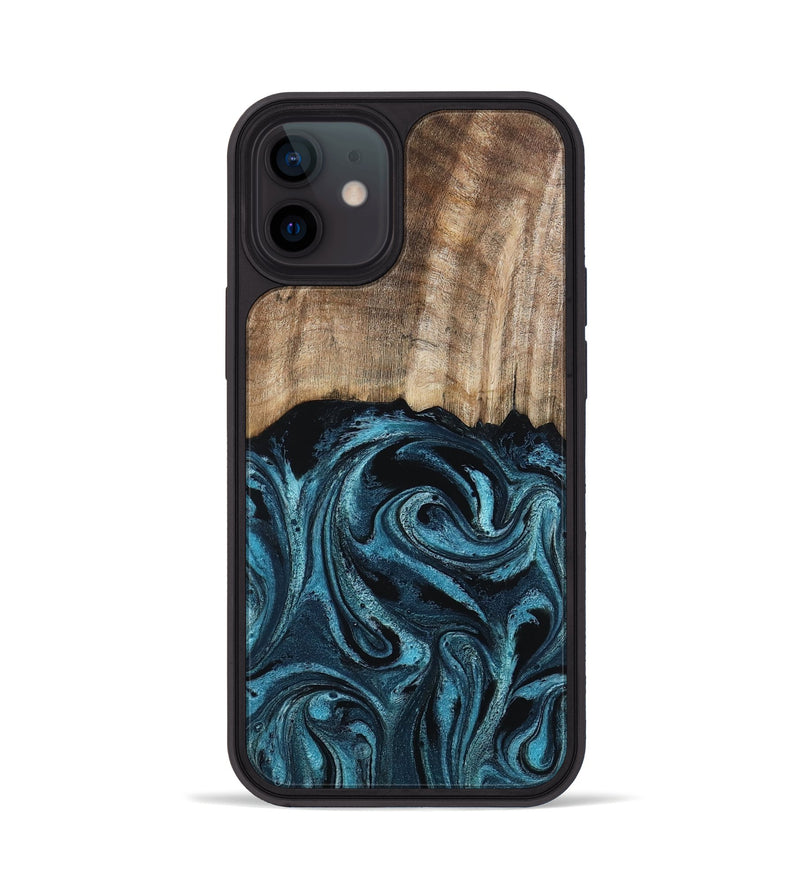 iPhone 12 Wood Phone Case - Mac (Blue, 794581)