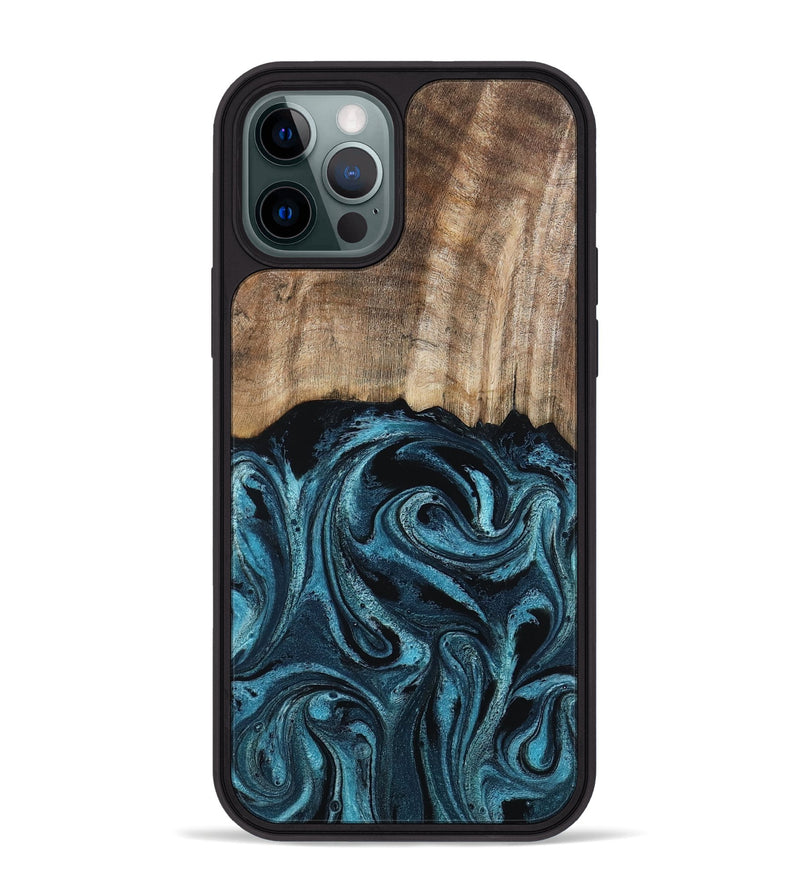 iPhone 12 Pro Max Wood Phone Case - Mac (Blue, 794581)