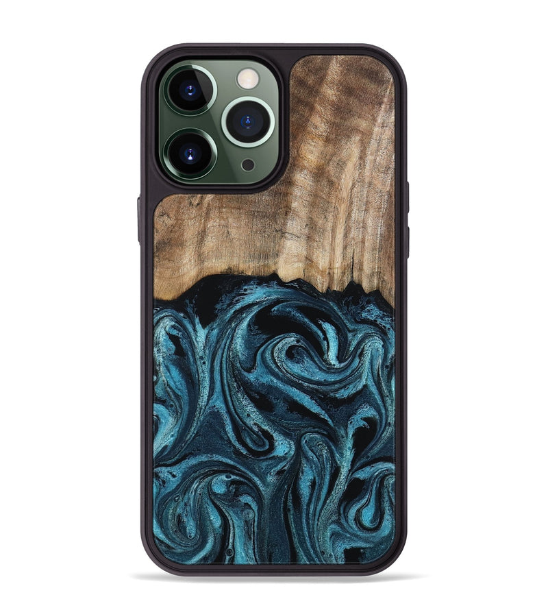 iPhone 13 Pro Max Wood Phone Case - Mac (Blue, 794581)