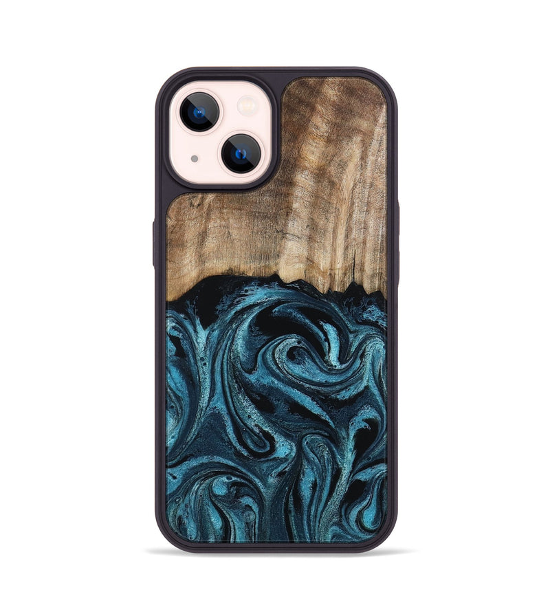 iPhone 14 Wood Phone Case - Mac (Blue, 794581)