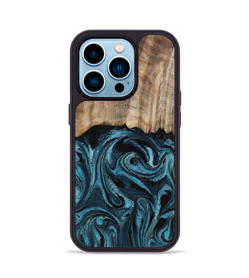 iPhone 14 Pro Wood Phone Case - Mac (Blue, 794581)