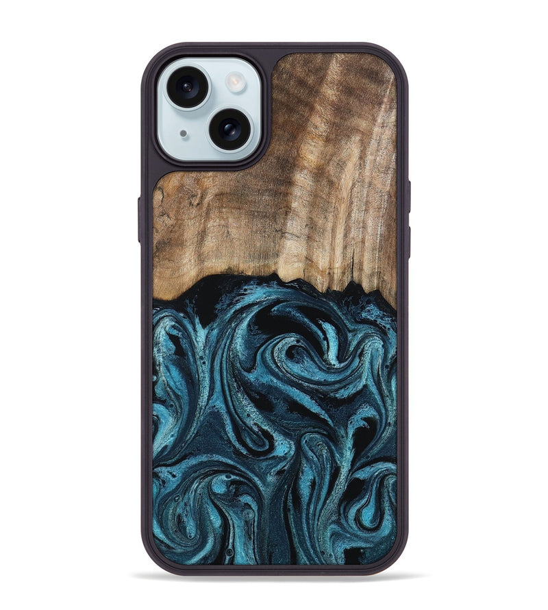 iPhone 15 Plus Wood Phone Case - Mac (Blue, 794581)