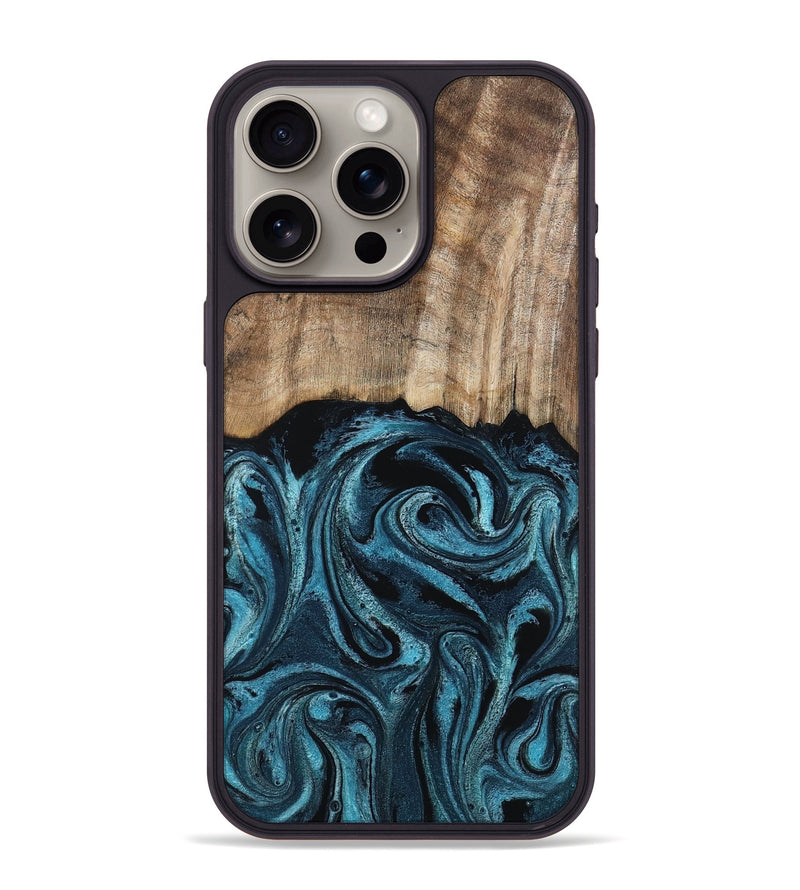iPhone 15 Pro Max Wood Phone Case - Mac (Blue, 794581)