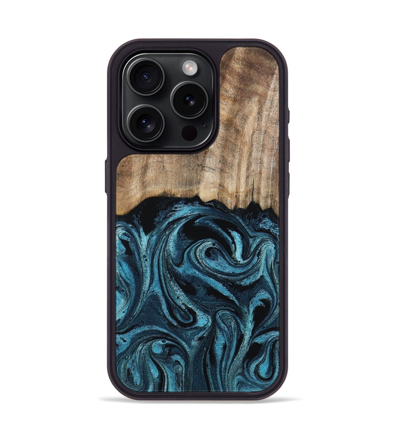 iPhone 15 Pro Wood Phone Case - Mac (Blue, 794581)