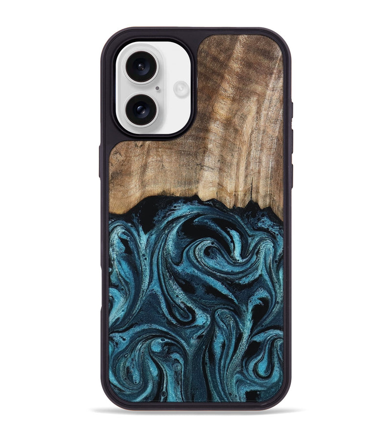 iPhone 16 Plus Wood Phone Case - Mac (Blue, 794581)