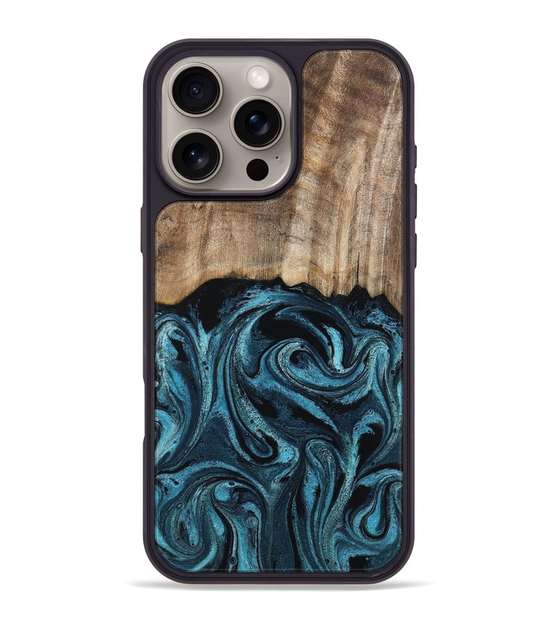 iPhone 16 Pro Max Wood Phone Case - Mac (Blue, 794581)