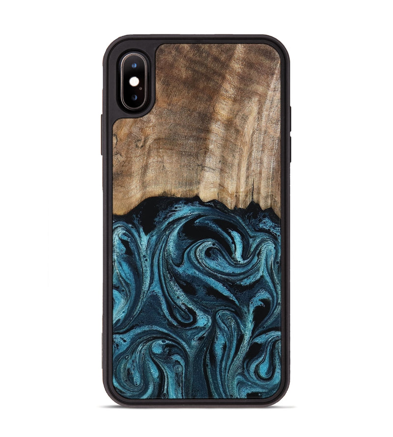 iPhone Xs Max Wood Phone Case - Mac (Blue, 794581)