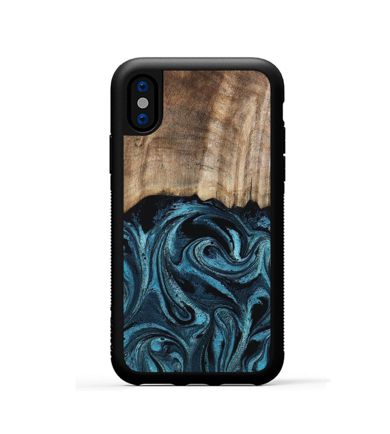 iPhone Xs Wood Phone Case - Mac (Blue, 794581)