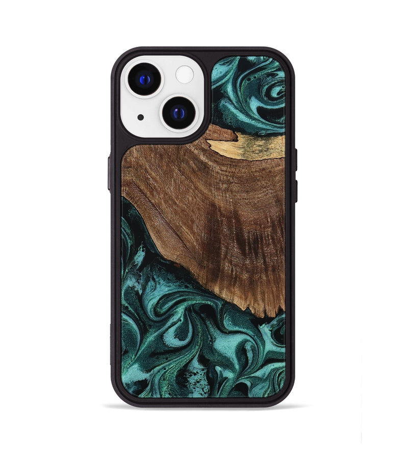 iPhone 13 Wood Phone Case - Eugenie (Green, 794585)