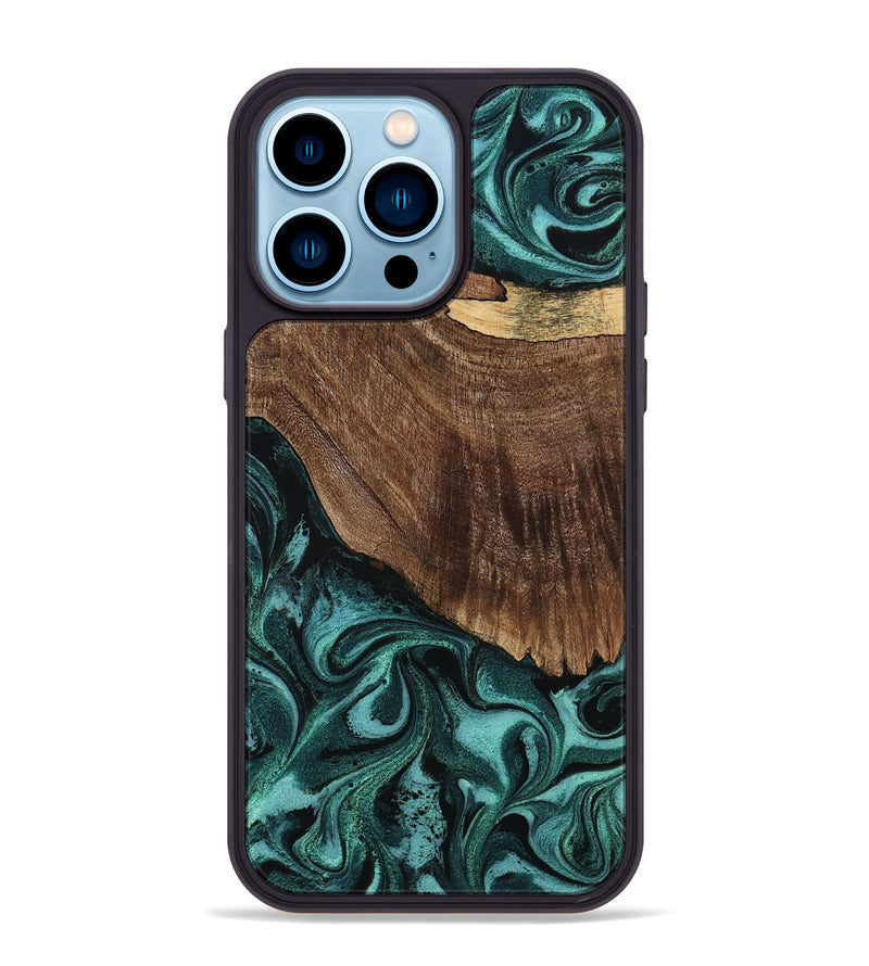 iPhone 14 Pro Max Wood Phone Case - Eugenie (Green, 794585)