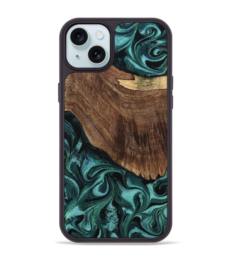 iPhone 15 Plus Wood Phone Case - Eugenie (Green, 794585)