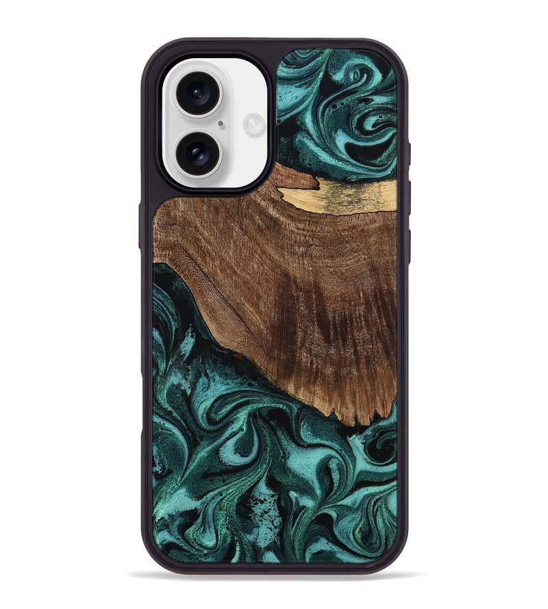 iPhone 16 Plus Wood Phone Case - Eugenie (Green, 794585)