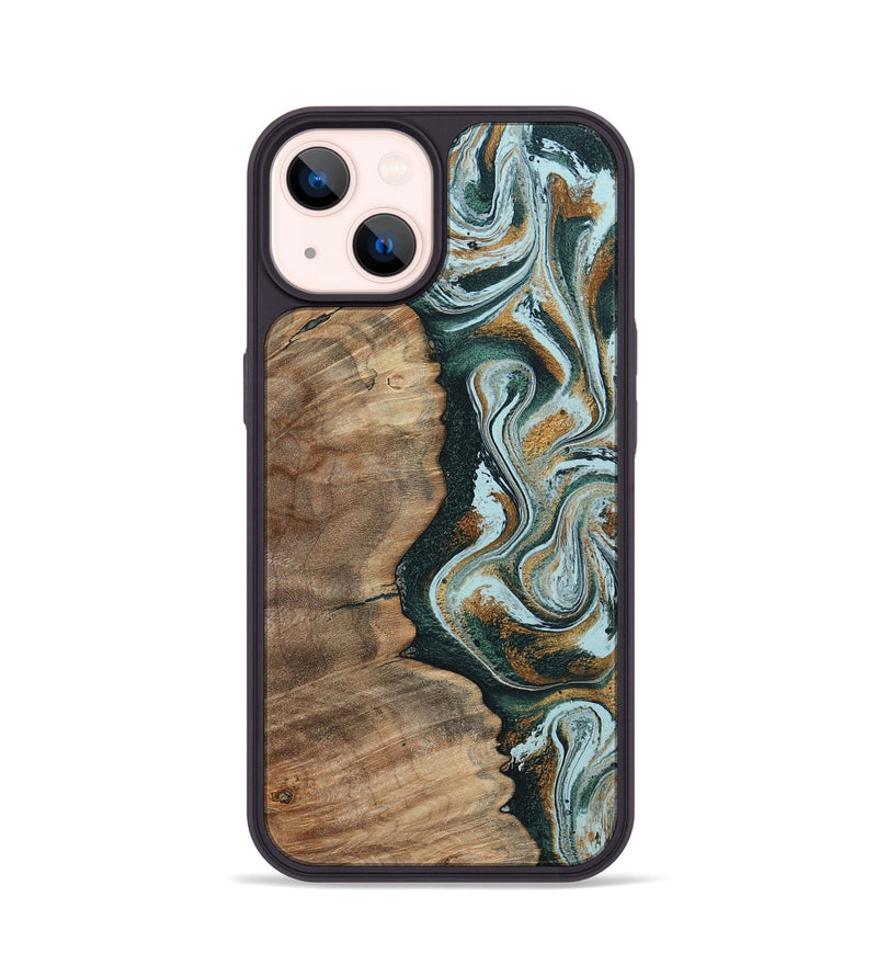iPhone 14 Wood Phone Case - Clement (Green, 794586)