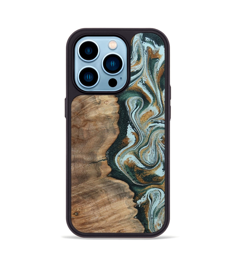 iPhone 14 Pro Wood Phone Case - Clement (Green, 794586)