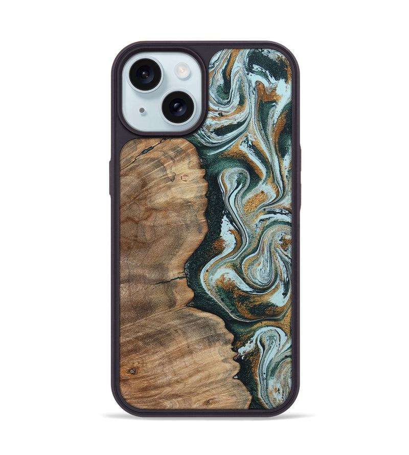 iPhone 15 Wood Phone Case - Clement (Green, 794586)