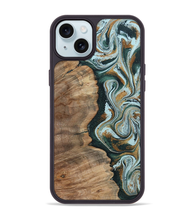 iPhone 15 Plus Wood Phone Case - Clement (Green, 794586)