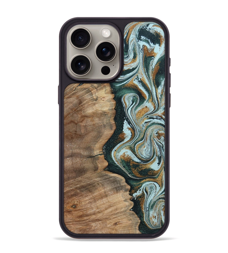 iPhone 15 Pro Max Wood Phone Case - Clement (Green, 794586)