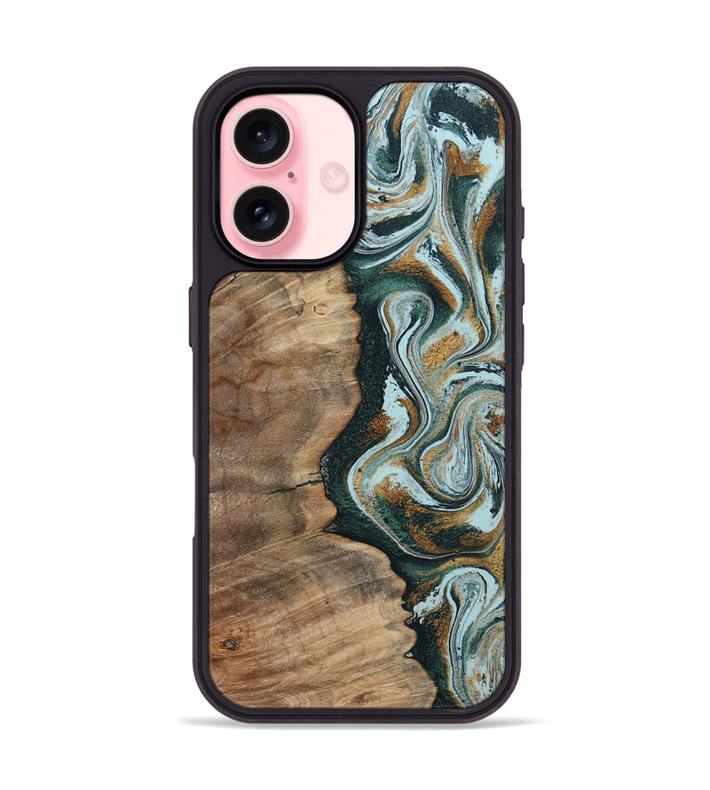 iPhone 16 Wood Phone Case - Clement (Green, 794586)