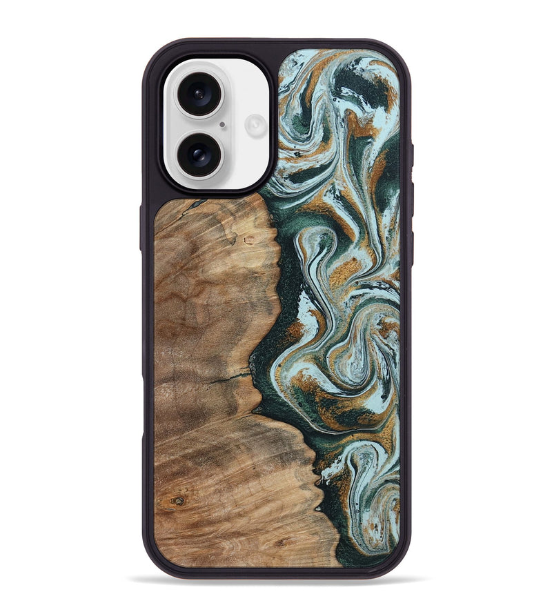 iPhone 16 Plus Wood Phone Case - Clement (Green, 794586)