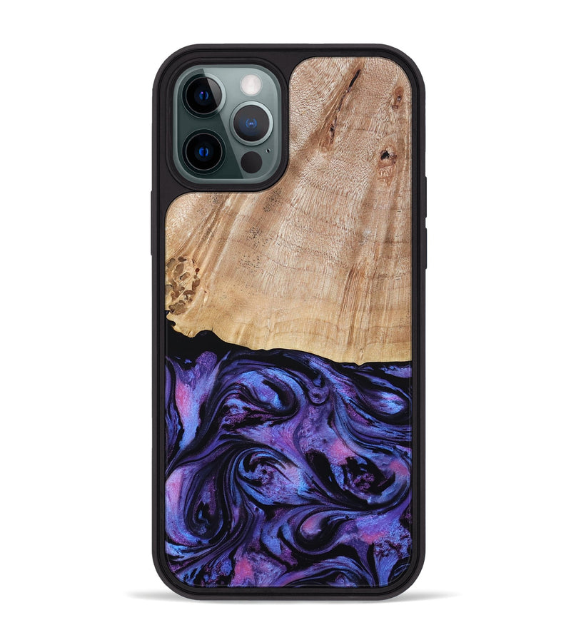 iPhone 12 Pro Max Wood Phone Case - Musa (Purple, 794624)