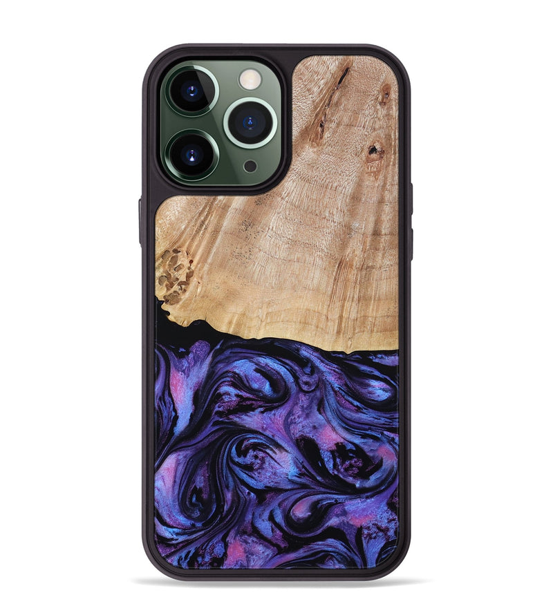 iPhone 13 Pro Max Wood Phone Case - Musa (Purple, 794624)