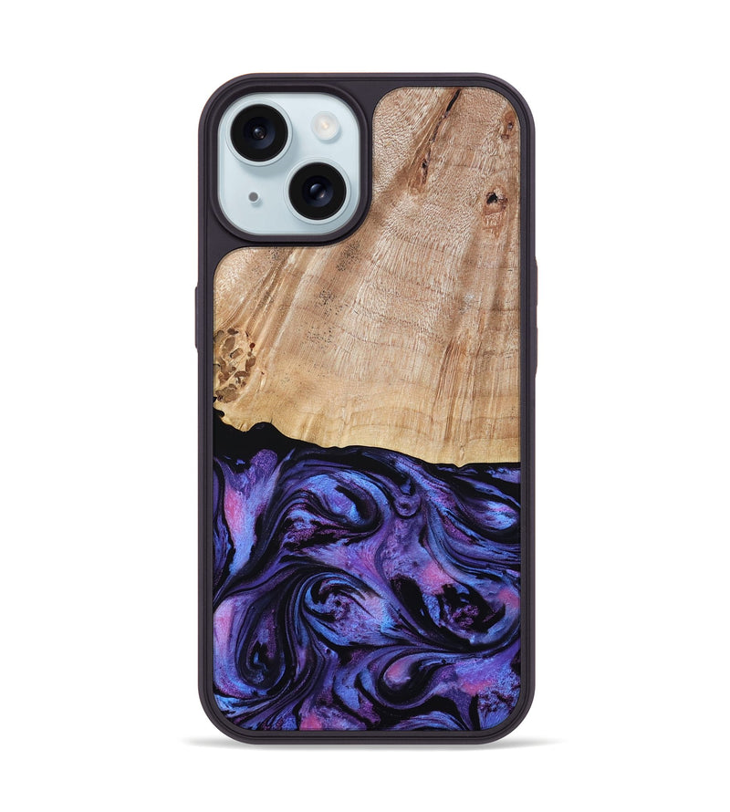 iPhone 15 Wood Phone Case - Musa (Purple, 794624)