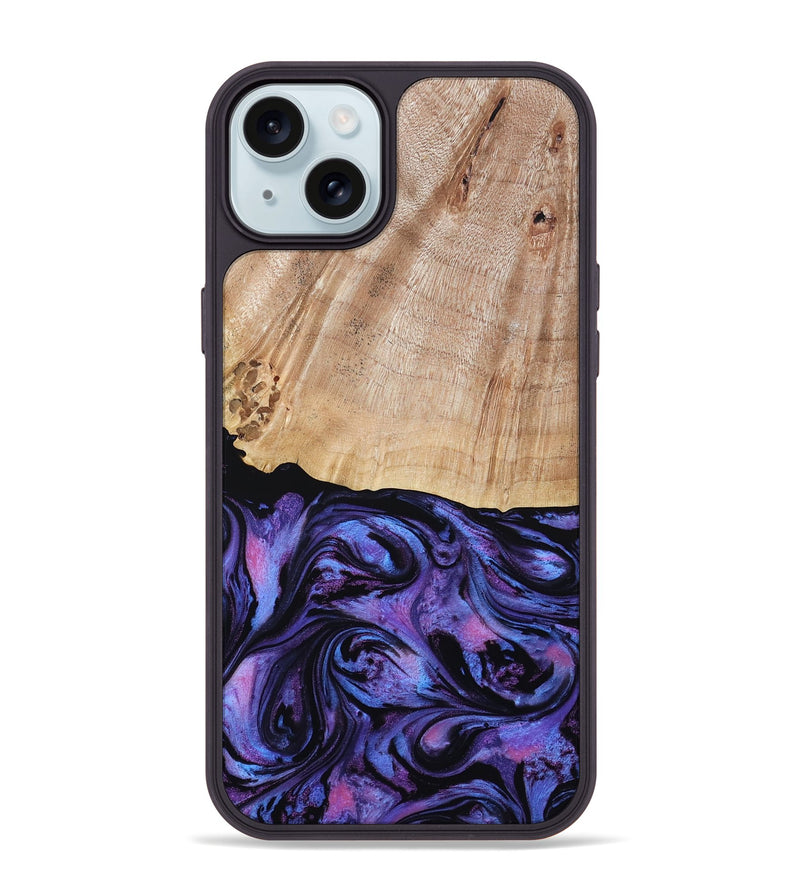 iPhone 15 Plus Wood Phone Case - Musa (Purple, 794624)