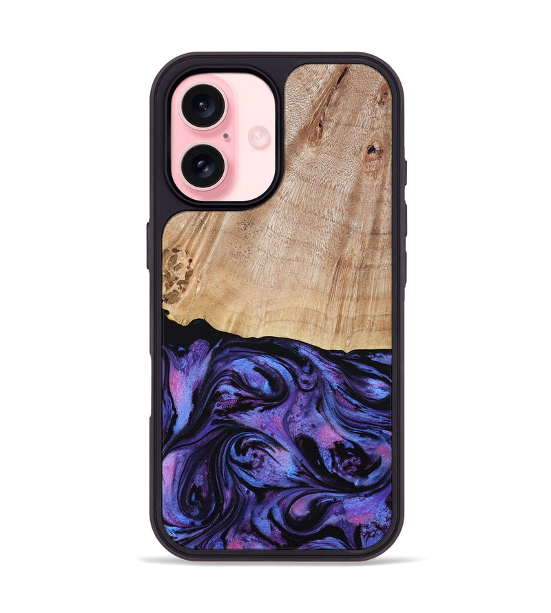 iPhone 16 Wood Phone Case - Musa (Purple, 794624)