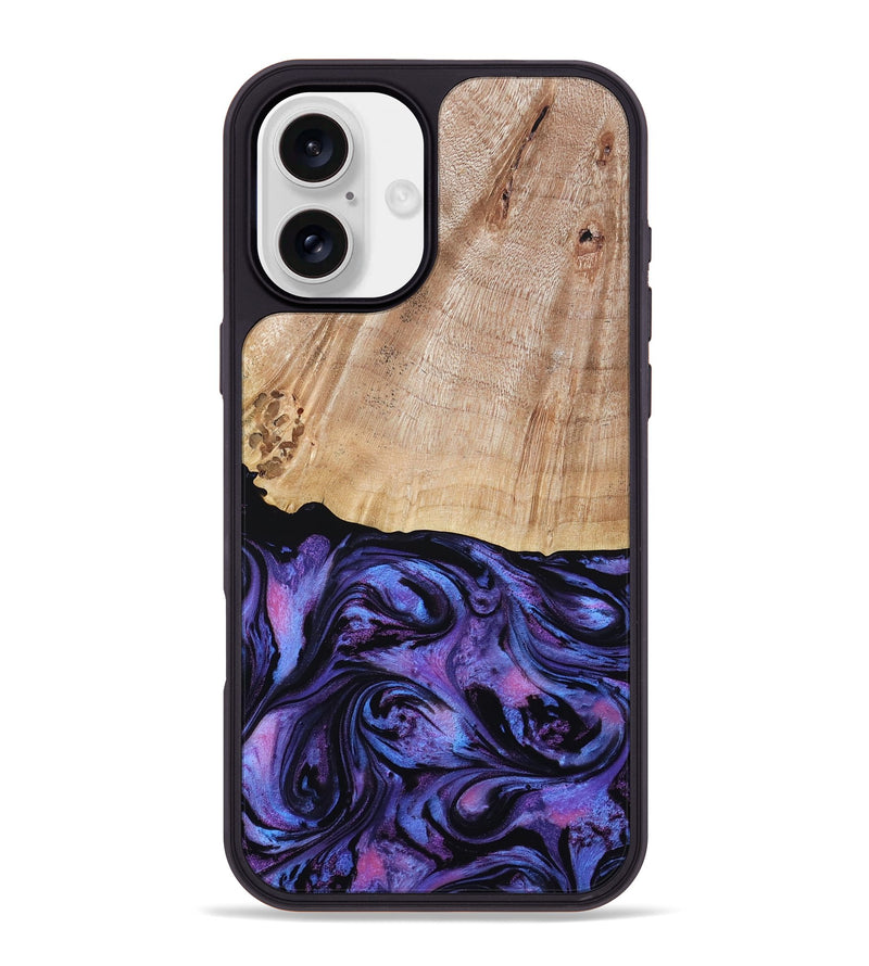 iPhone 16 Plus Wood Phone Case - Musa (Purple, 794624)