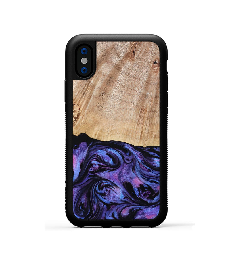 iPhone Xs Wood Phone Case - Musa (Purple, 794624)