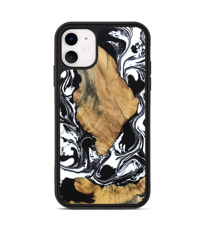 iPhone 11 Wood Phone Case - Briar (Black & White, 794626)