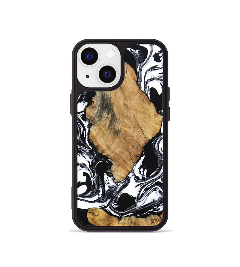 iPhone 13 mini Wood Phone Case - Briar (Black & White, 794626)