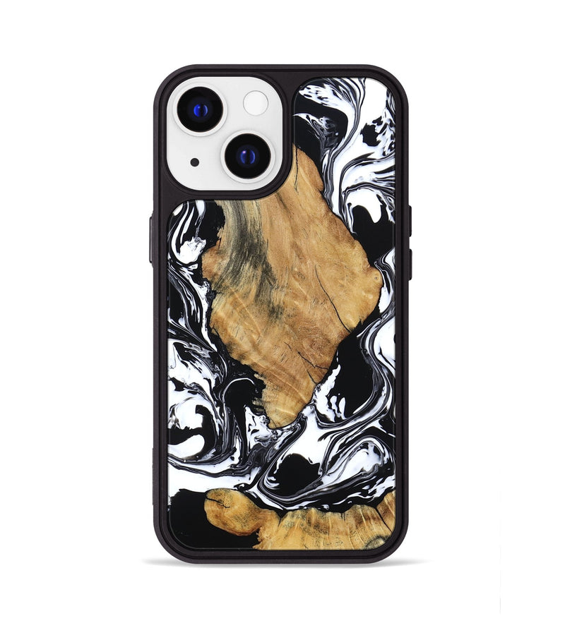 iPhone 13 Wood Phone Case - Briar (Black & White, 794626)