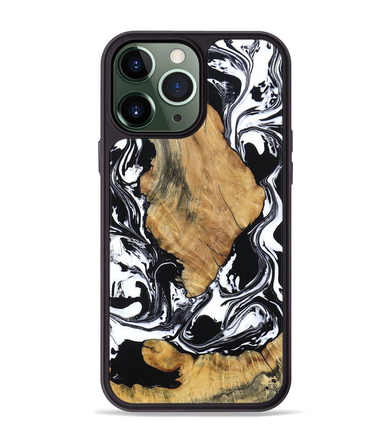 iPhone 13 Pro Max Wood Phone Case - Briar (Black & White, 794626)
