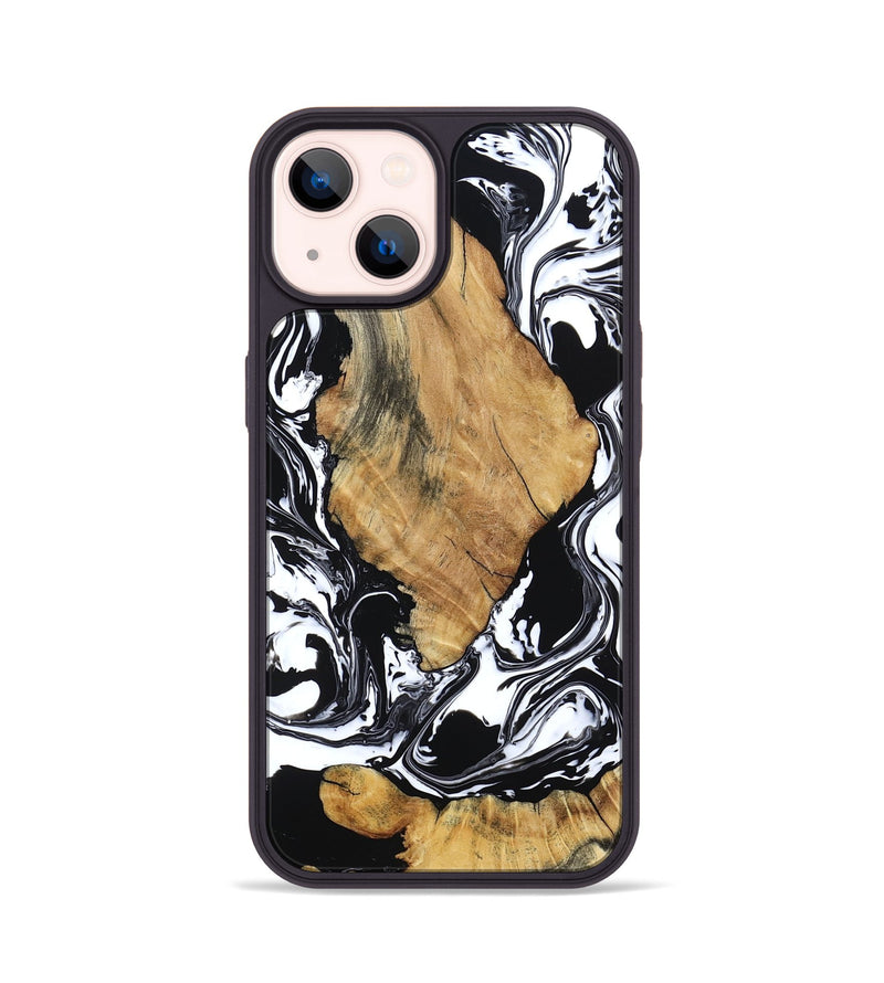 iPhone 14 Wood Phone Case - Briar (Black & White, 794626)